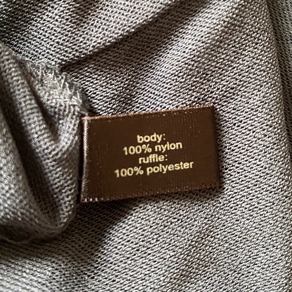 Banana Republic Sheer Gray Cap Sleeve Ruffle Blouse - Picture 3 of 5